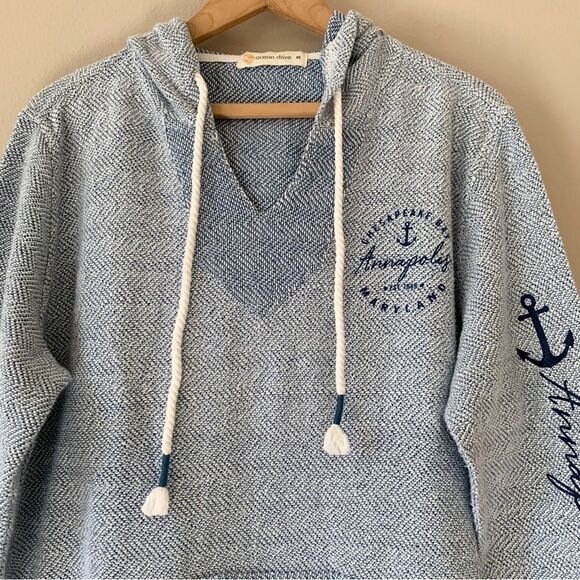 Ocean Drive Surfer Woven Knit Pullover Hoodie - Picture 2 of 7